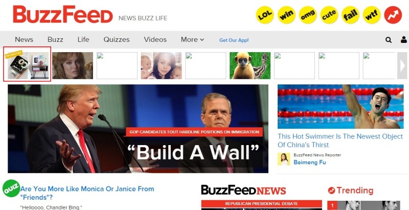 Buzzfeed native ads example