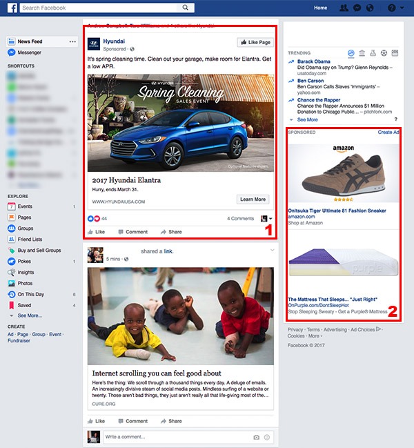 example of native ad facebook